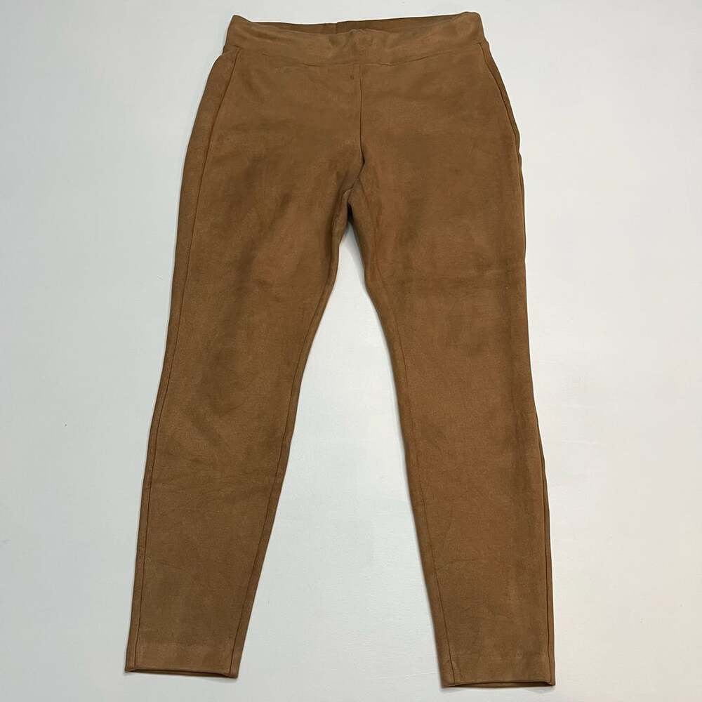 Brooks Brothers Faux Suede Leggings Size 8 Brown Pull On Skinny Pants